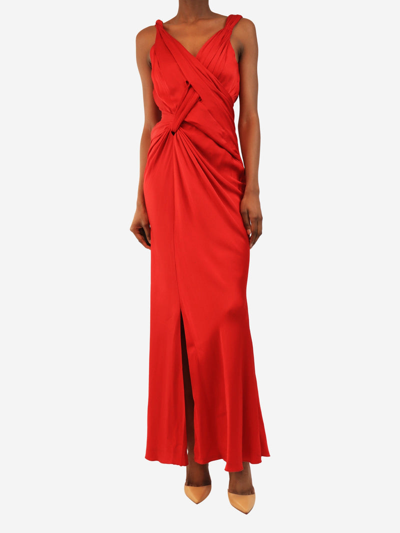 Red satin evening gown - size UK 10 Dresses John Galliano 
