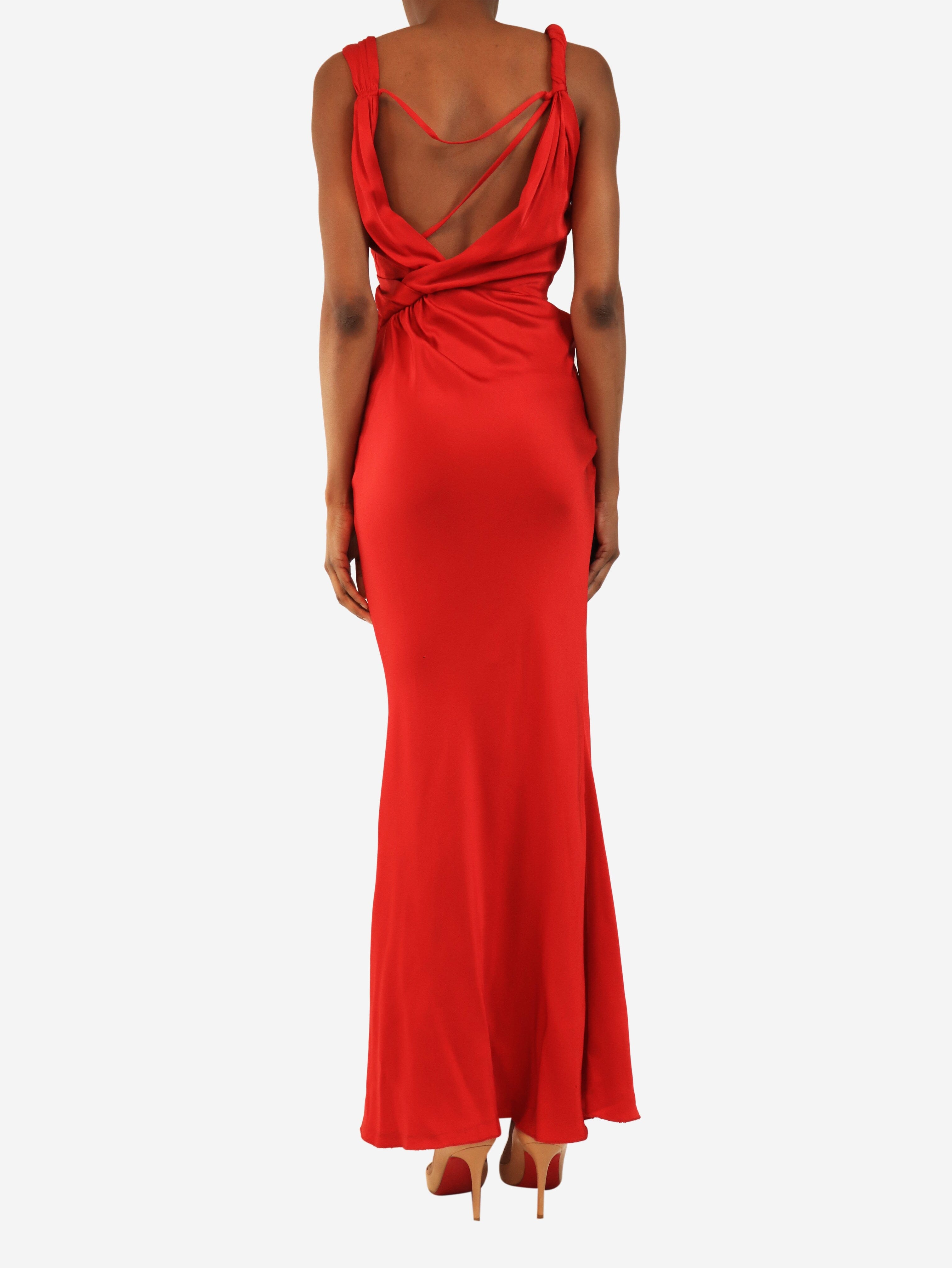 Red satin evening gown - size UK 10 Dresses John Galliano 