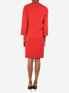 Red cashmere v-neck midi dress - size UK 6 Dresses Hermes 