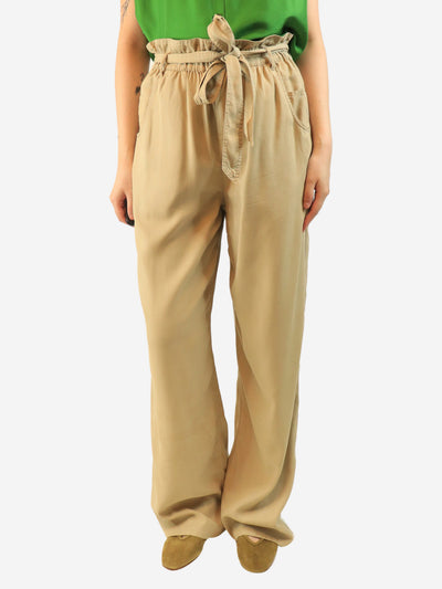 Light khaki Priana belted trousers - size UK 10 Trousers Marant Etoile 
