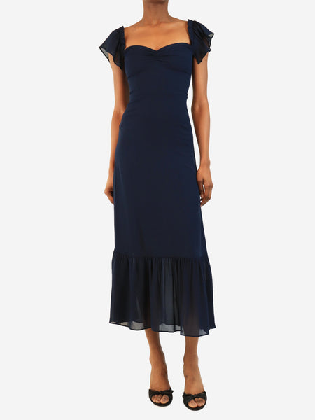 Navy sleeveless midi dress - size XS product image