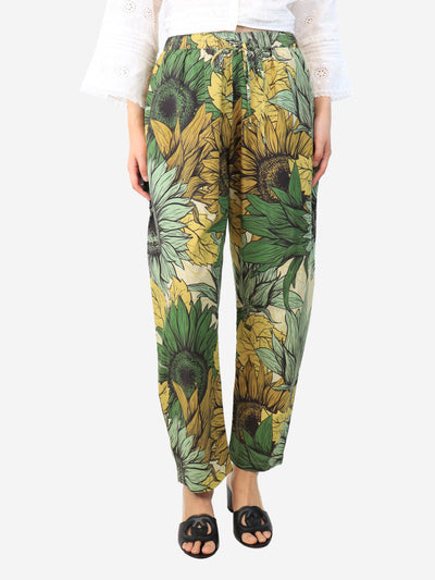 Green and yellow Breezy sunflower pants - size UK 10 Trousers Plumo 