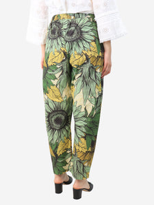 Plumo Green and yellow Breezy sunflower pants - size UK 10