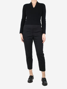 Theory Black elasticated trousers - size UK 8