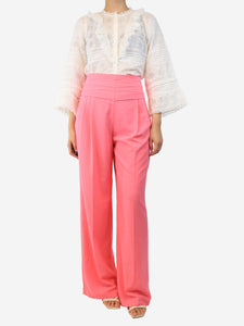 Aggi selected Pink carnation Sofia wide-leg trousers - size S