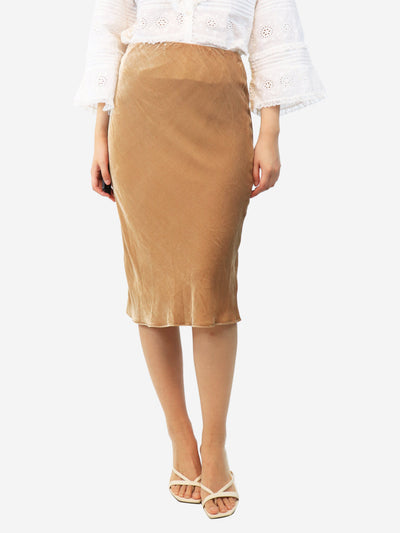 Toffee velvet midi skirt - size S Skirts Divine Cashmere 