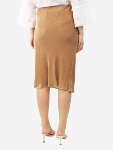 Divine Cashmere Toffee velvet midi skirt - size S