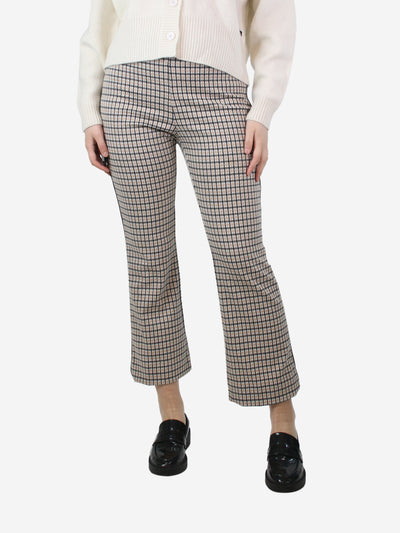 Beige check trousers - size UK 8 Trousers ME+EM 