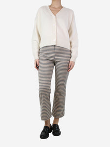 ME+EM Beige check trousers - size UK 8