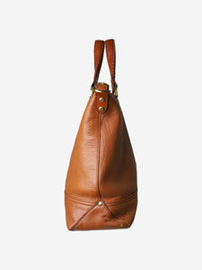 Mulberry Brown tote bag with braided handle