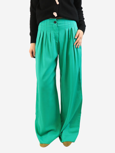 Green wide leg trousers - size UK 10 Trousers ME+EM 