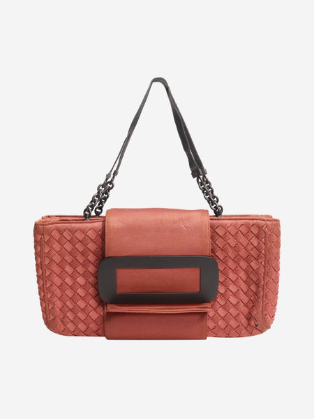 Pink Intrecciato canvas shoulder bag alternate image