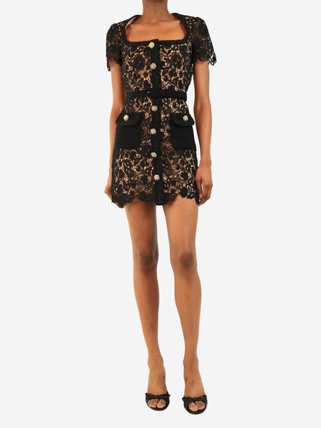 Black lace mini dress - size UK 4 product image
