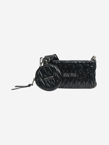 Miu Miu Black Matelassé leather crossbody bag