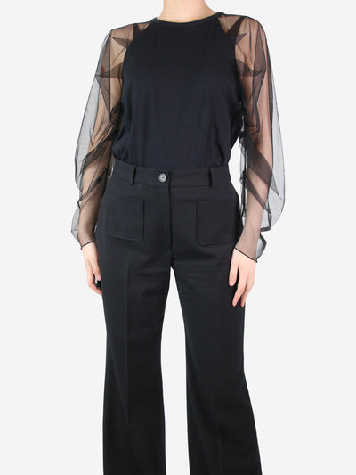 Black sheer-sleeved top - size M Tops See By Chloe 