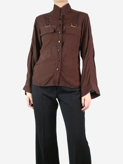 Brown pocket shirt - size UK 8