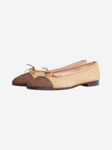 Chanel Beige canvas ballet flats - size EU 39.5