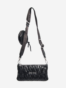 Miu Miu Black Matelassé leather crossbody bag