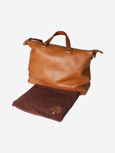 Mulberry Brown tote bag with braided handle