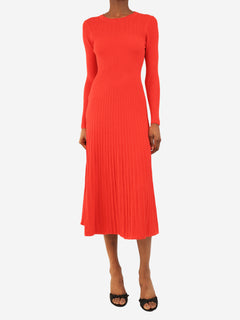 Blood orange long sleeve ribbed dress - size S