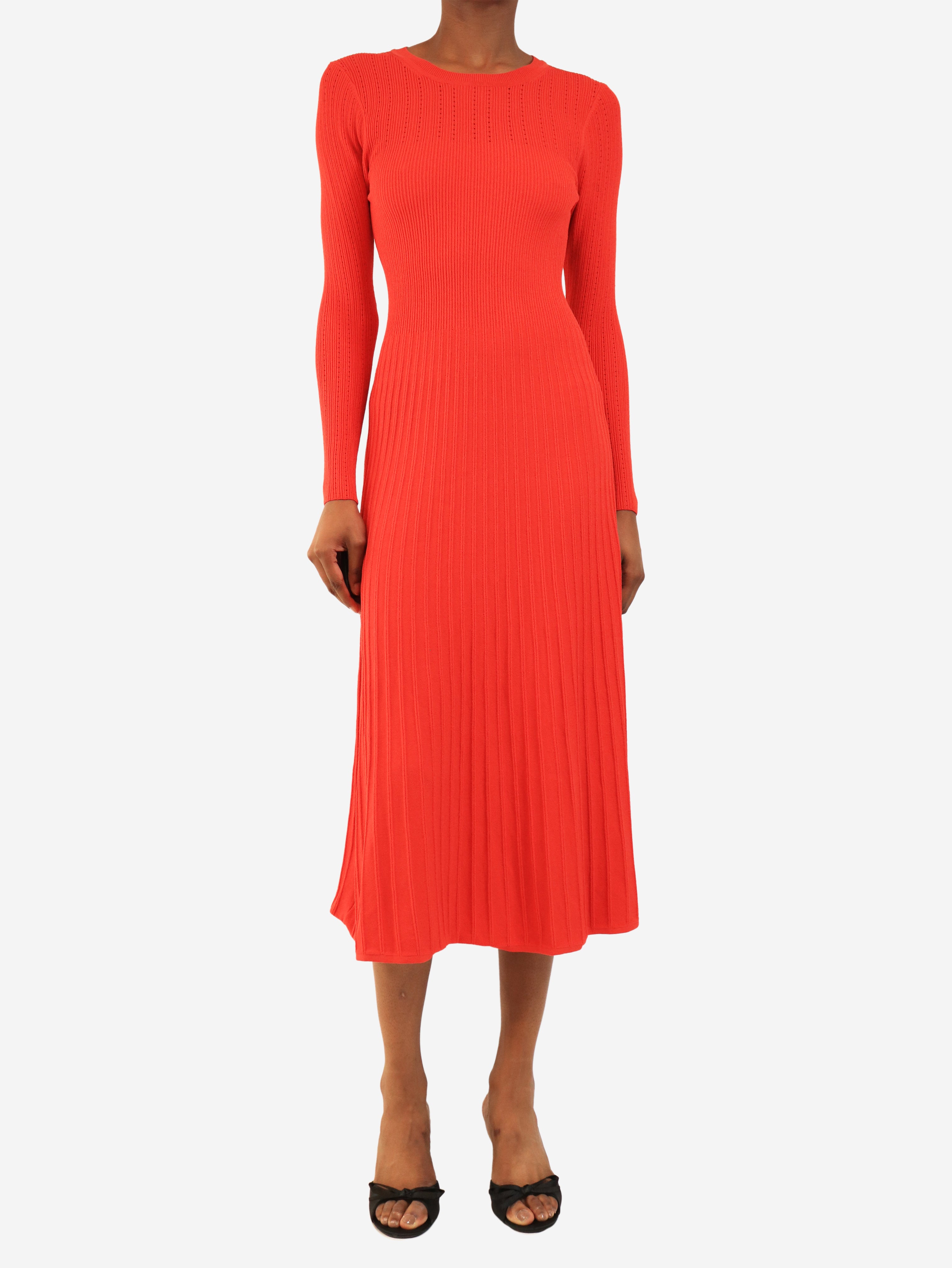 Blood orange long sleeve ribbed dress - size S