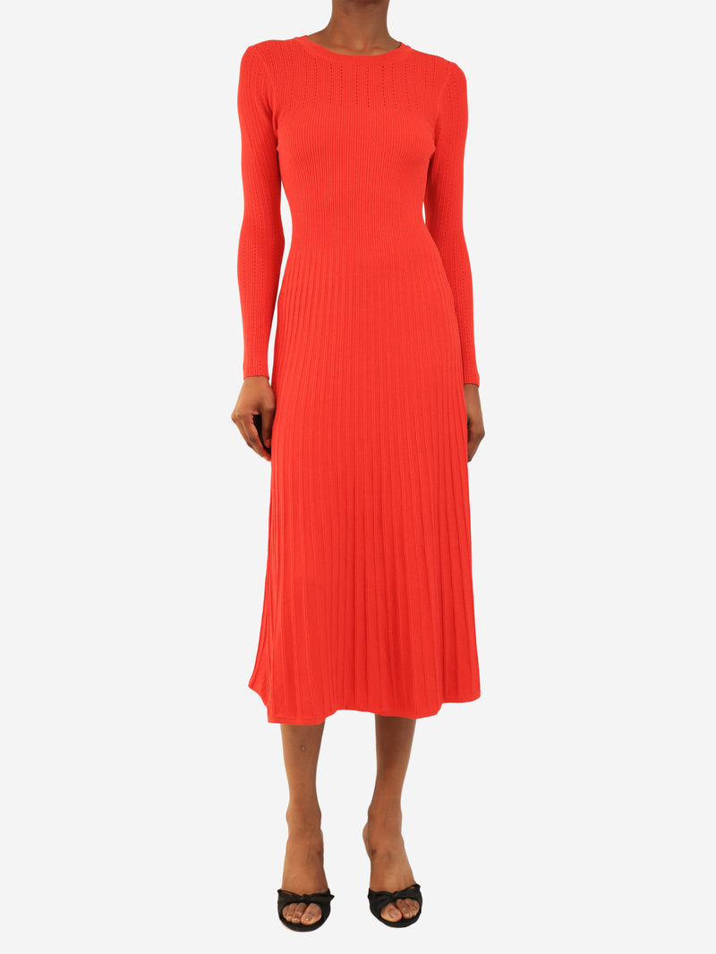 Blood orange long sleeve ribbed dress - size S