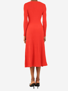 Blood orange long sleeve ribbed dress - size S