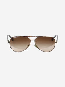 Dolce & Gabbana Brown ombre-lense aviator sunglasses