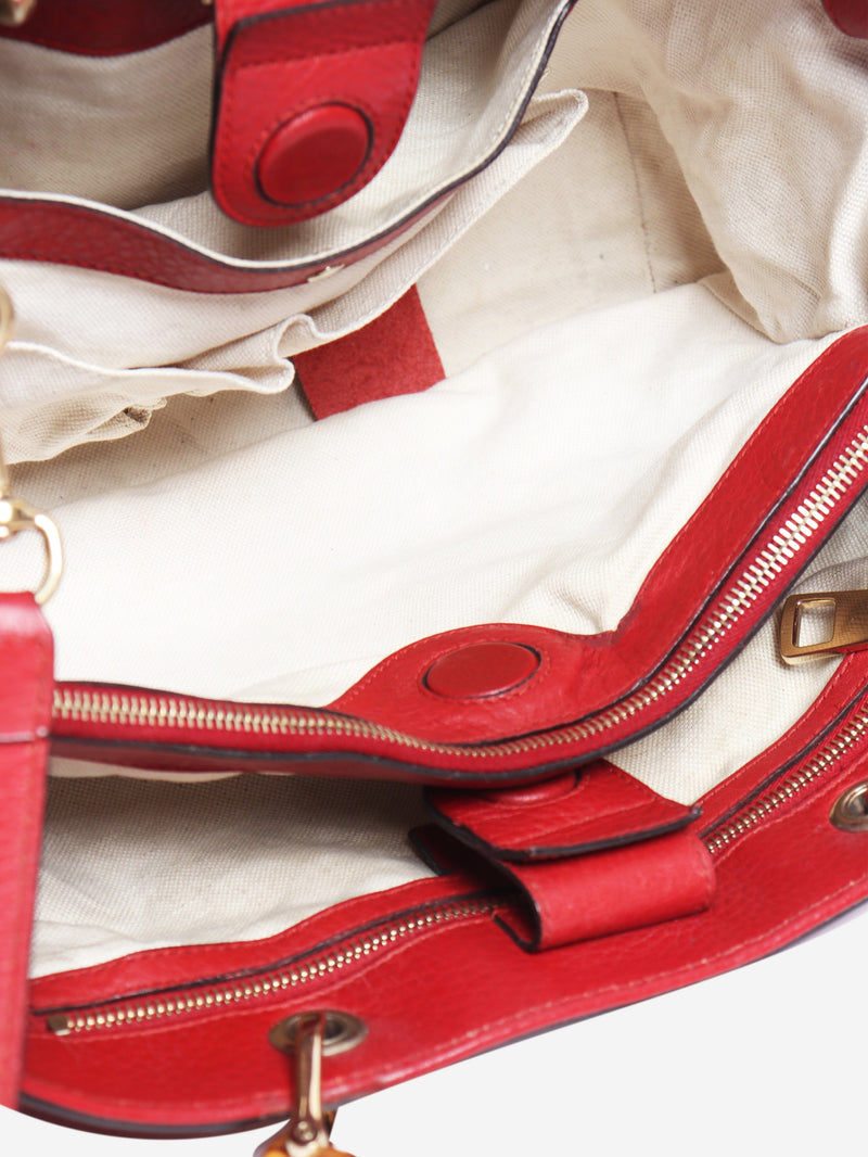 Red Bamboo Shopper tote Tote Bags Gucci 
