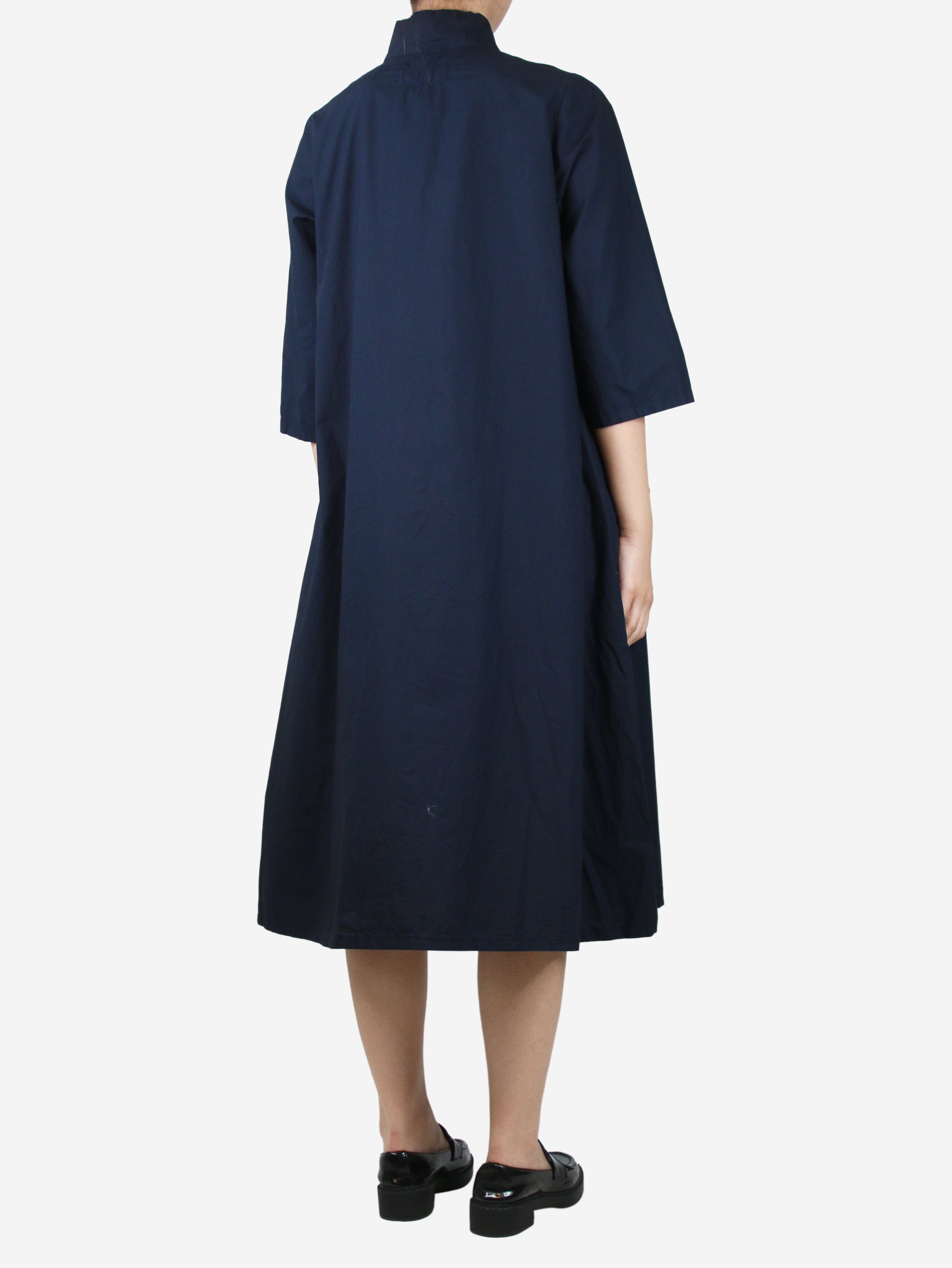 Navy blue cotton midi dress - size M Dresses Labo Art 
