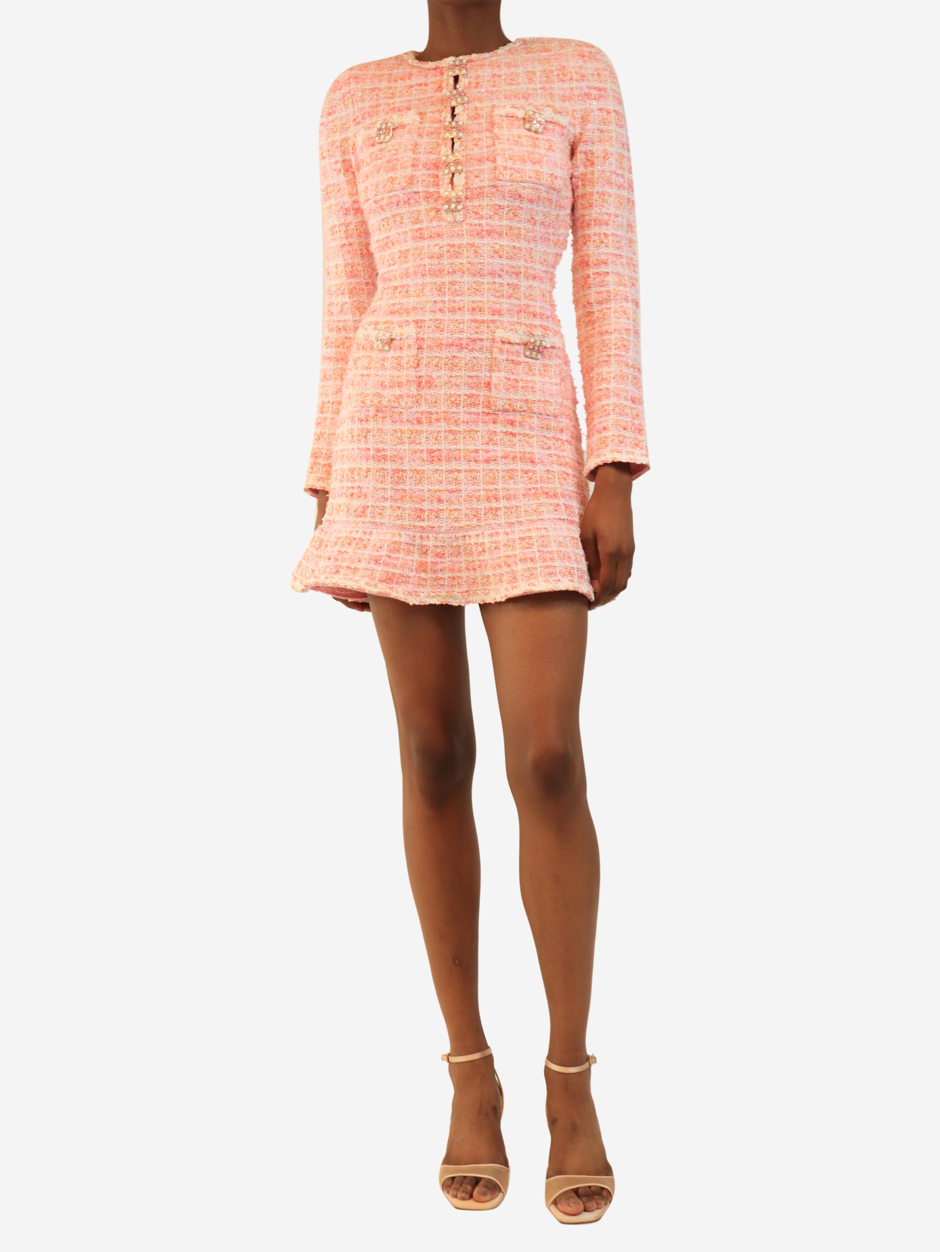 Pink boucle mini dress - size XS Dresses self-portrait 