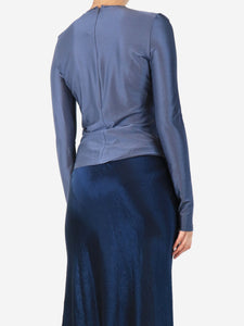 Paco Rabanne Grey diamante embellished twist-detail top - size UK 10
