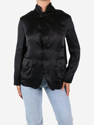 Black belted satin jacket - size UK 8 Coats & Jackets Comme Des Garçons 