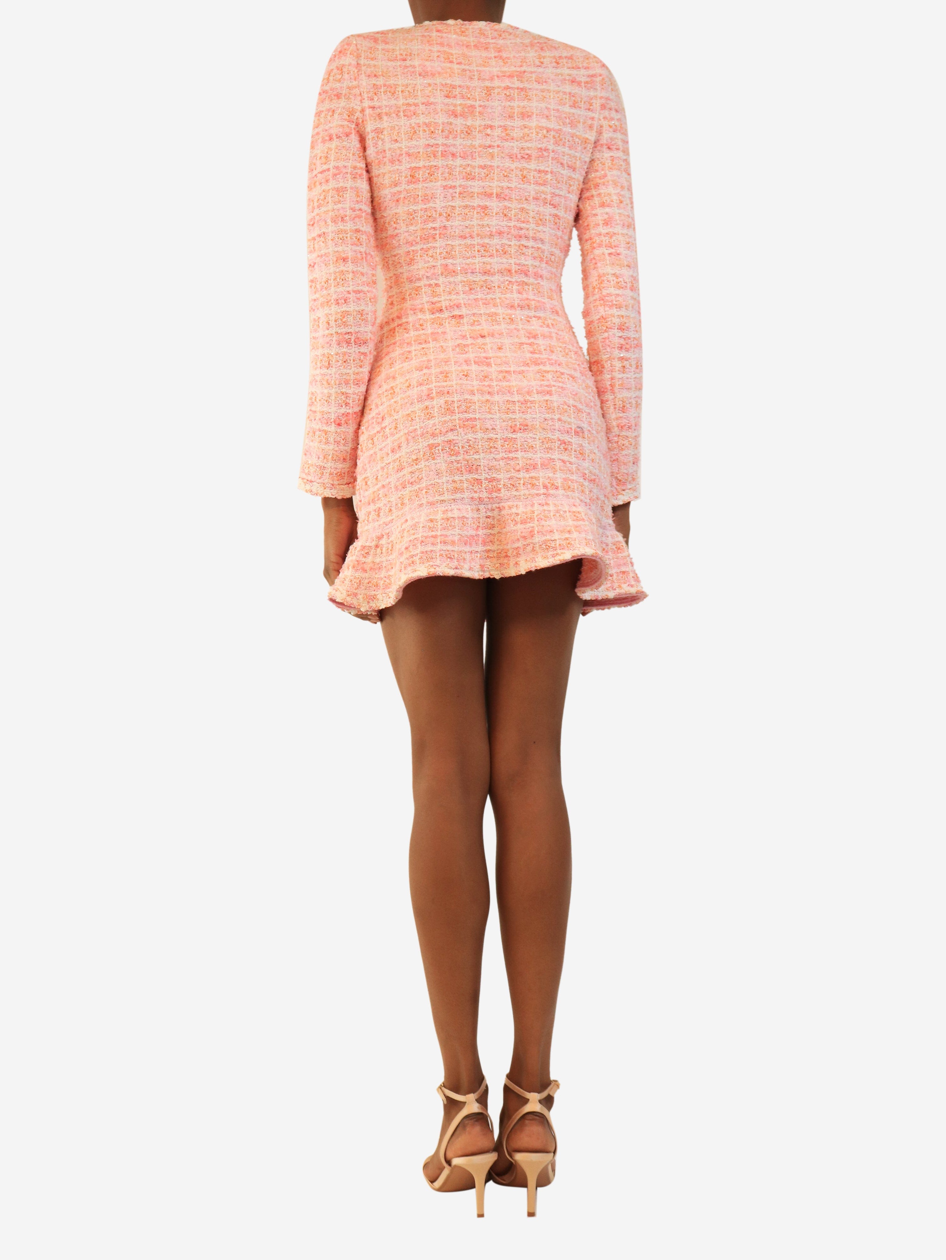 Pink boucle mini dress - size XS Dresses self-portrait 