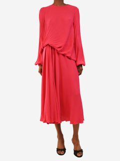 Pink silk top and skirt set - size UK 8 Sets Valentino 