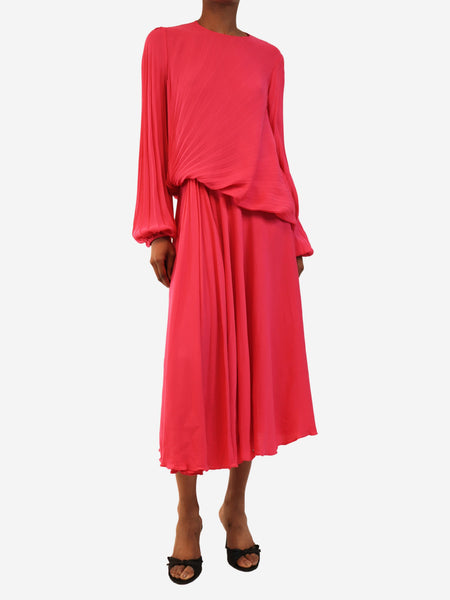 Pink silk top and skirt set - size UK 8 product image