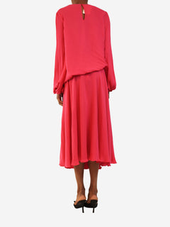 Pink silk top and skirt set - size UK 8 Sets Valentino 