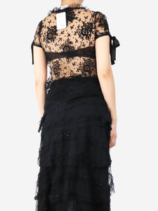 Red Valentino Black tulle blouse with bows - size UK 8