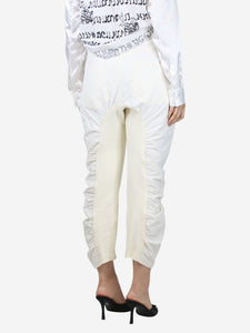 Stella McCartney Cream ruched trousers - size UK 10