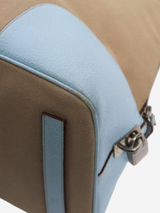 Prada Light blue and beige canvas top handle bag