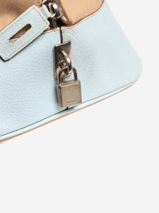 Prada Light blue and beige canvas top handle bag