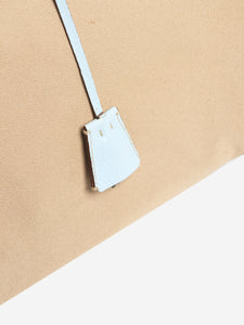 Prada Light blue and beige canvas top handle bag