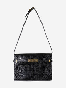 Saint Laurent Black Manhattan embossed shoulder bag
