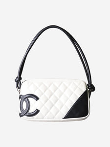 Chanel White 2003 CC quilted shoulder bag