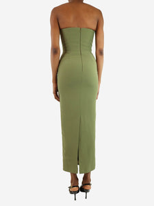 New Arrivals Green strapless bustier midi dress - size UK 6