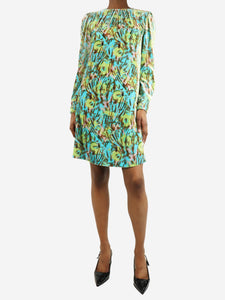 Prada Multicoloured velvet printed midi dress