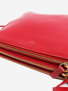 Red leather trio case crossbody bag Cross-body Bags Celine 