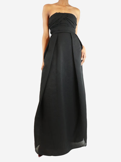 Black gathered strapless midi dress - size UK 8 Dresses Carven 