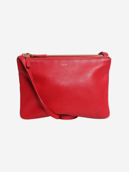Red leather trio case crossbody bag product image