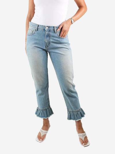 Blue ruffle cuffed jeans - size IT 44 Trousers MSGM